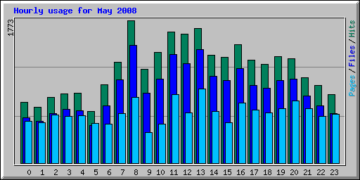 Hourly usage for May 2008