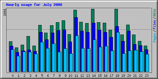 Hourly usage for July 2008